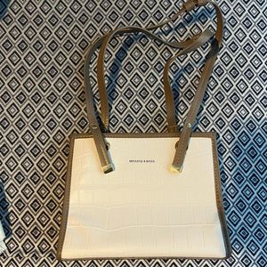 NWOT White and Tan Small Tote